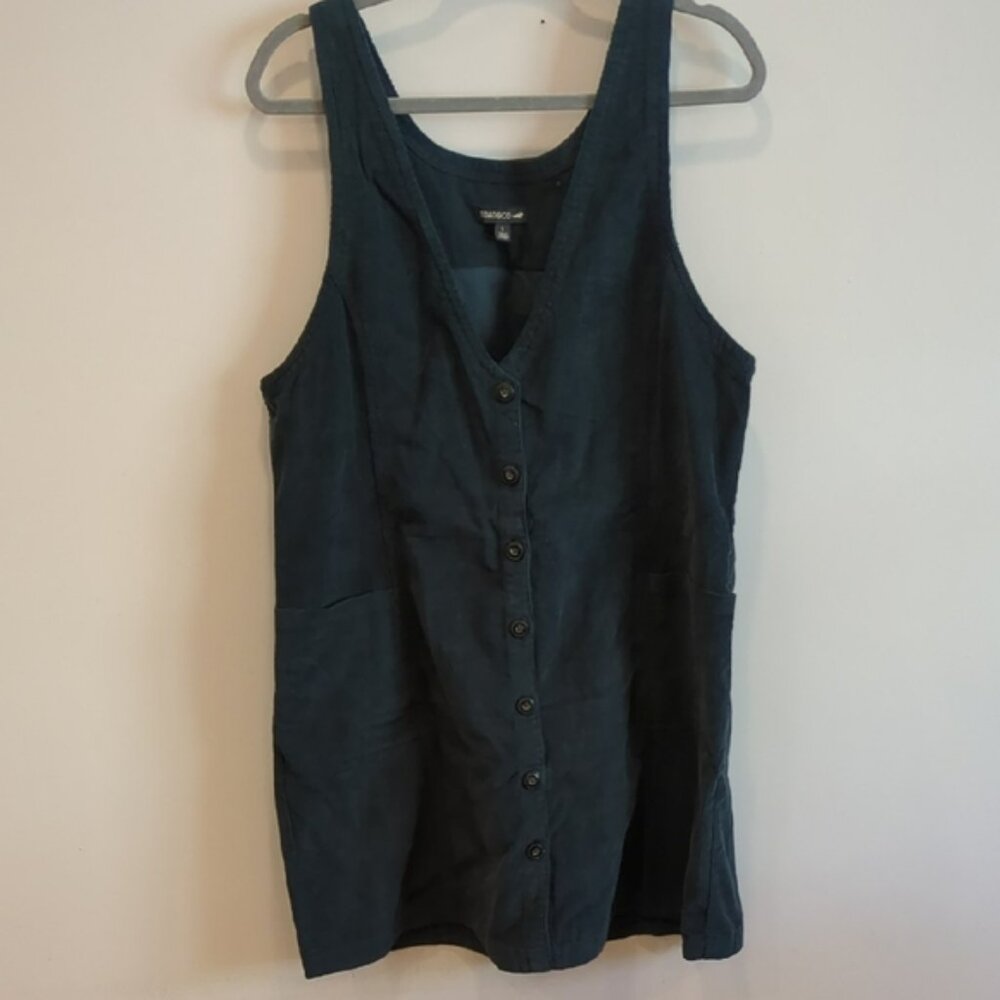 Toad&Co Scouter Cord Jumper Dress Large Navy/Teal Y2K CabinCore Cottage Prairie